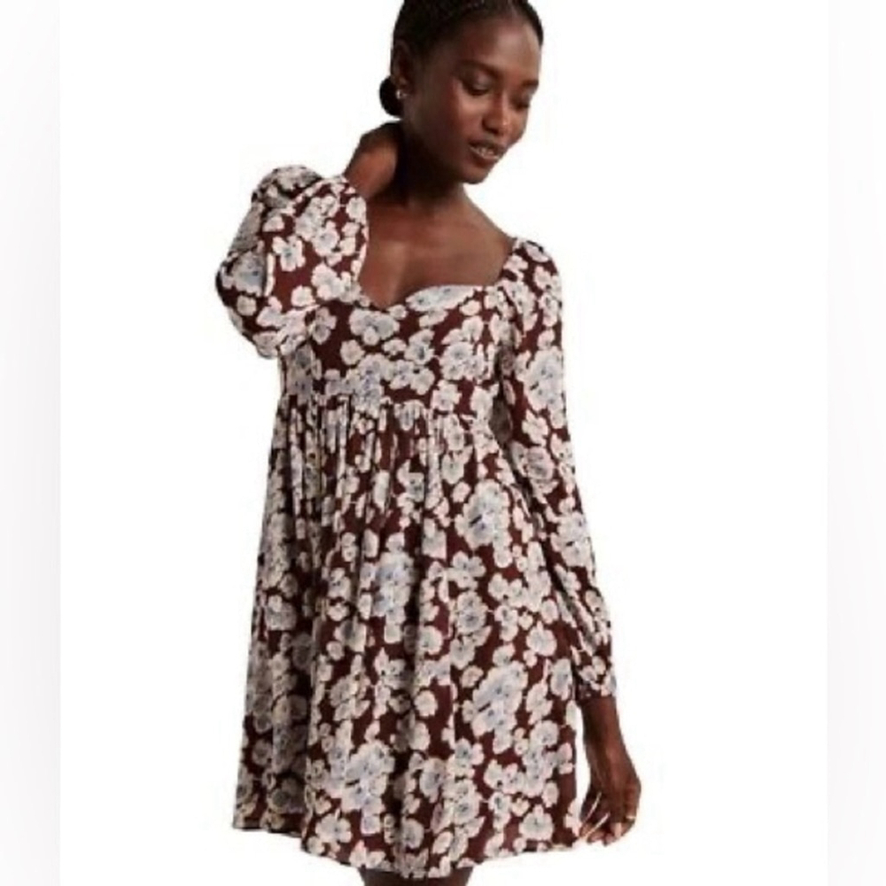 Abercrombie & Fitch Sz M Puff Sleeves Floral Romantic Mini Dress